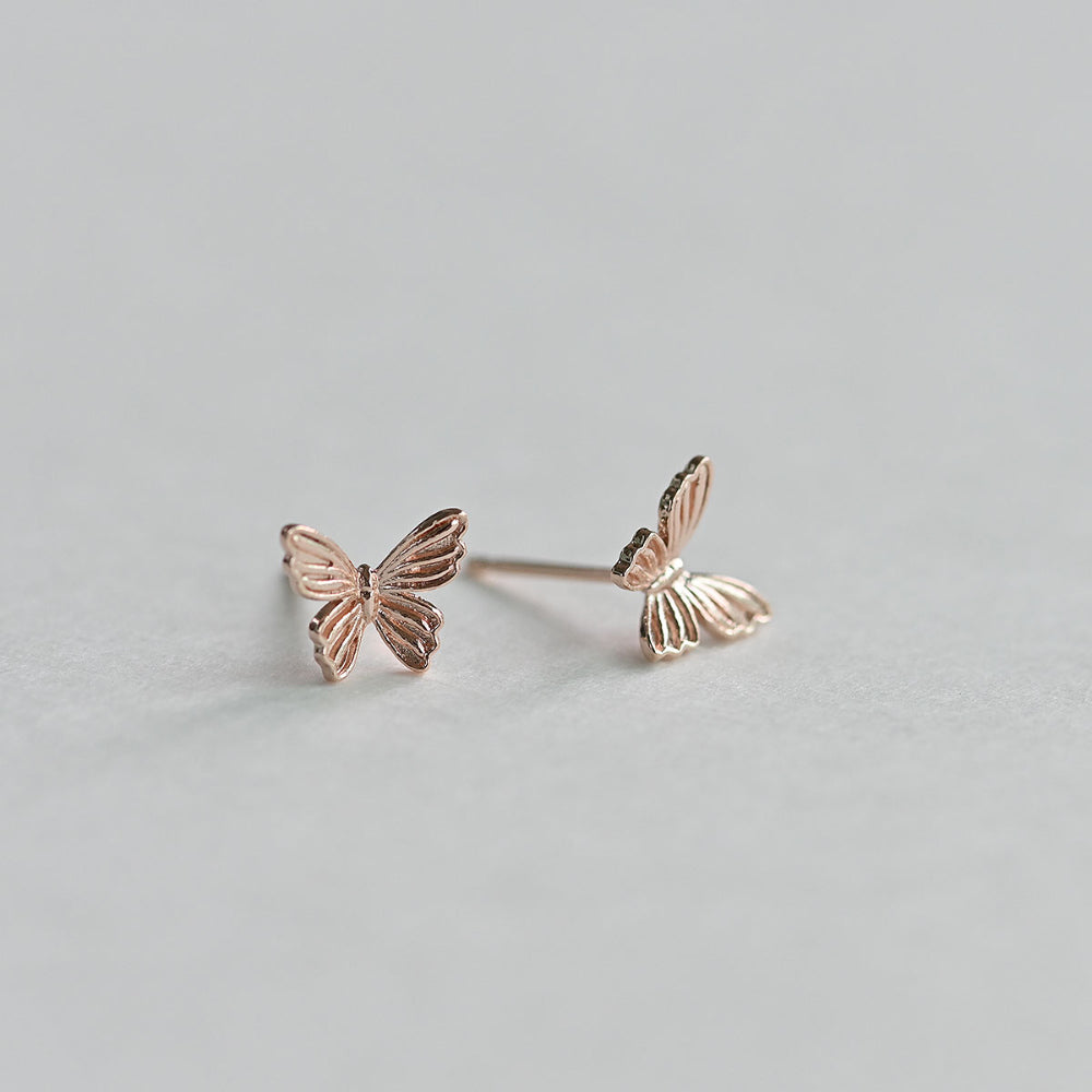 925 silver butterfly stud earrings_KWAJE472