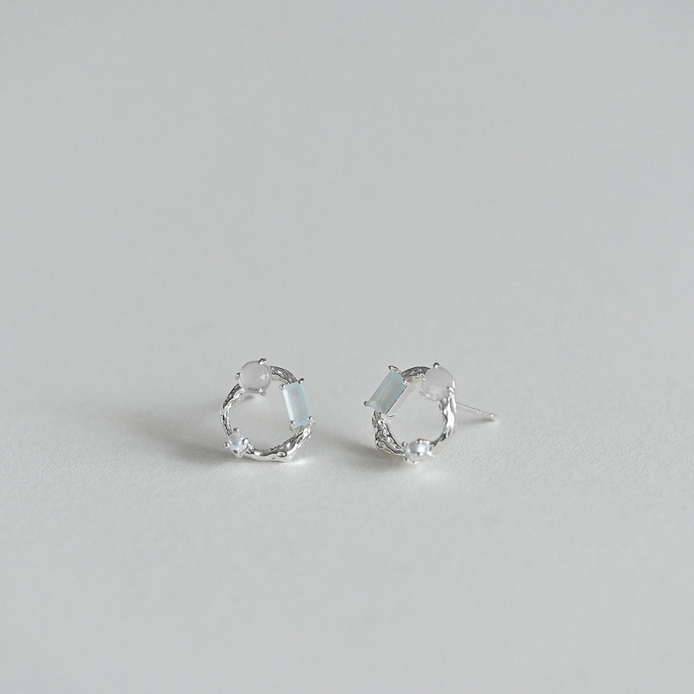 925 Silver Jewel in Circle Stud Earrings_KWAJE495