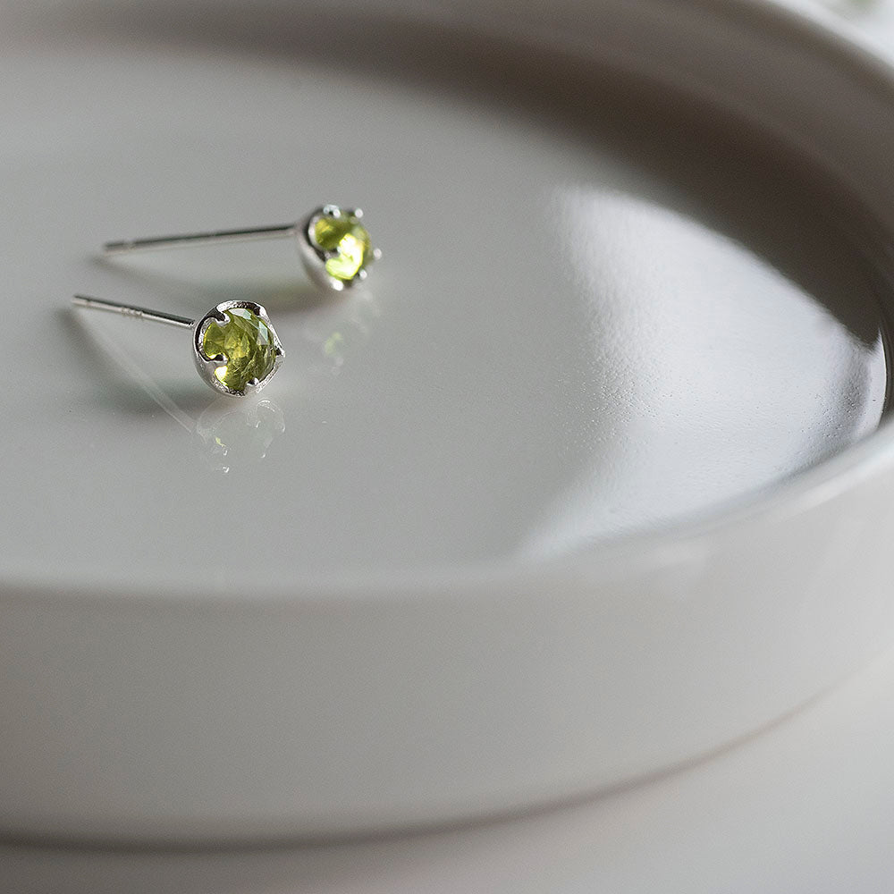 925 silver peridot crystal earrings_KWAJE527