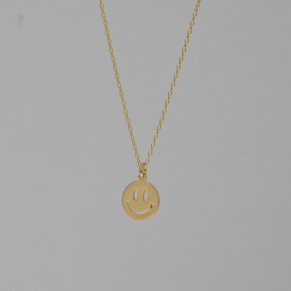 925 silver smile medal necklace_KWAJE119