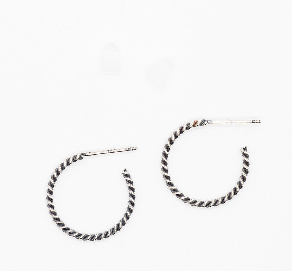 925 silver oil painting twist ring earrings_KWAJE491