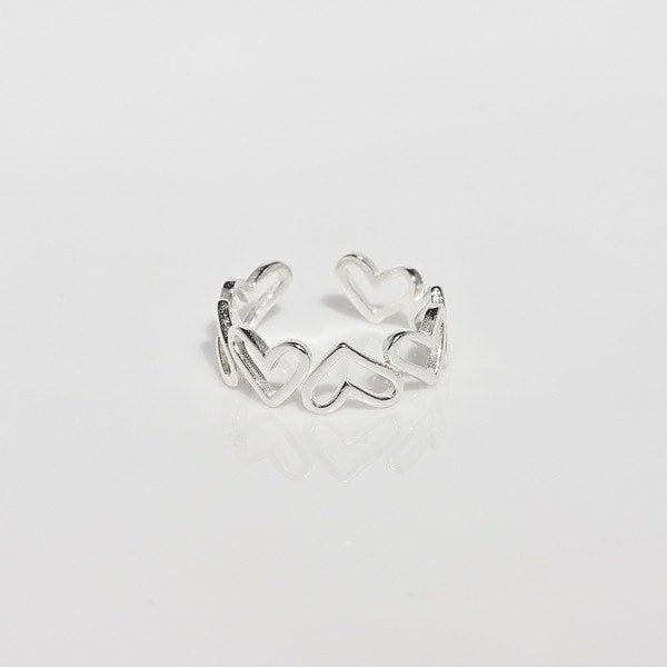 925 silver line heart open ring_KWAJE039