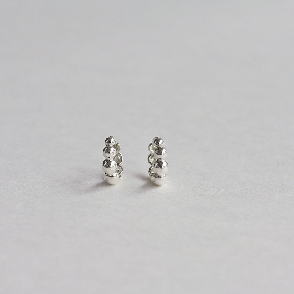 925 silver build ball one touch earrings_KWAJE168