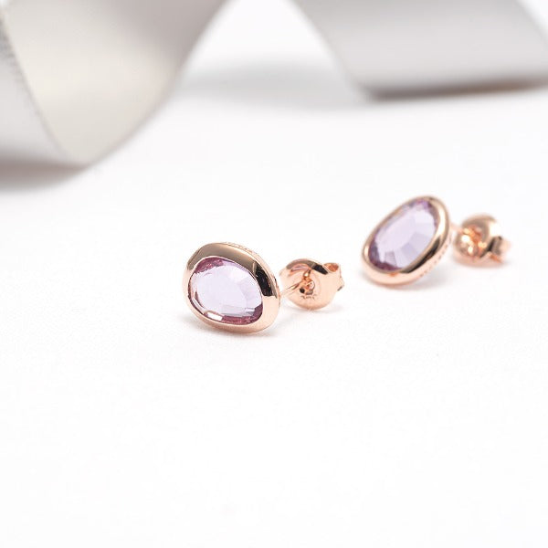 925 silver purple blank earrings_KWAJE528