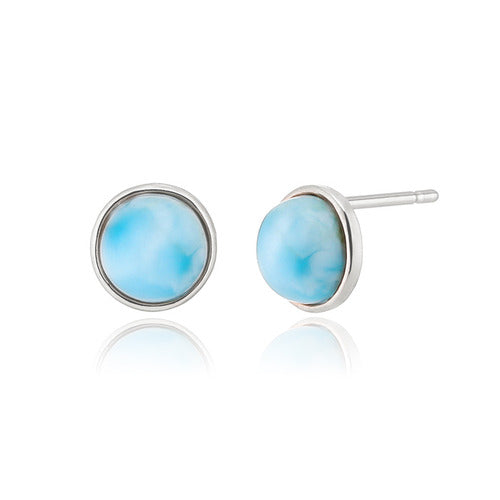 925 silver Larimar natural gemstone earrings_KWAJE511