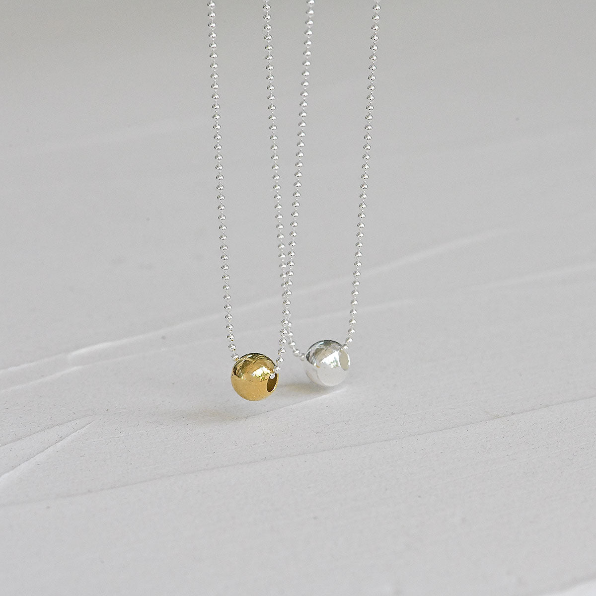 925 Silver Ball Ball Necklace_KWAJE193