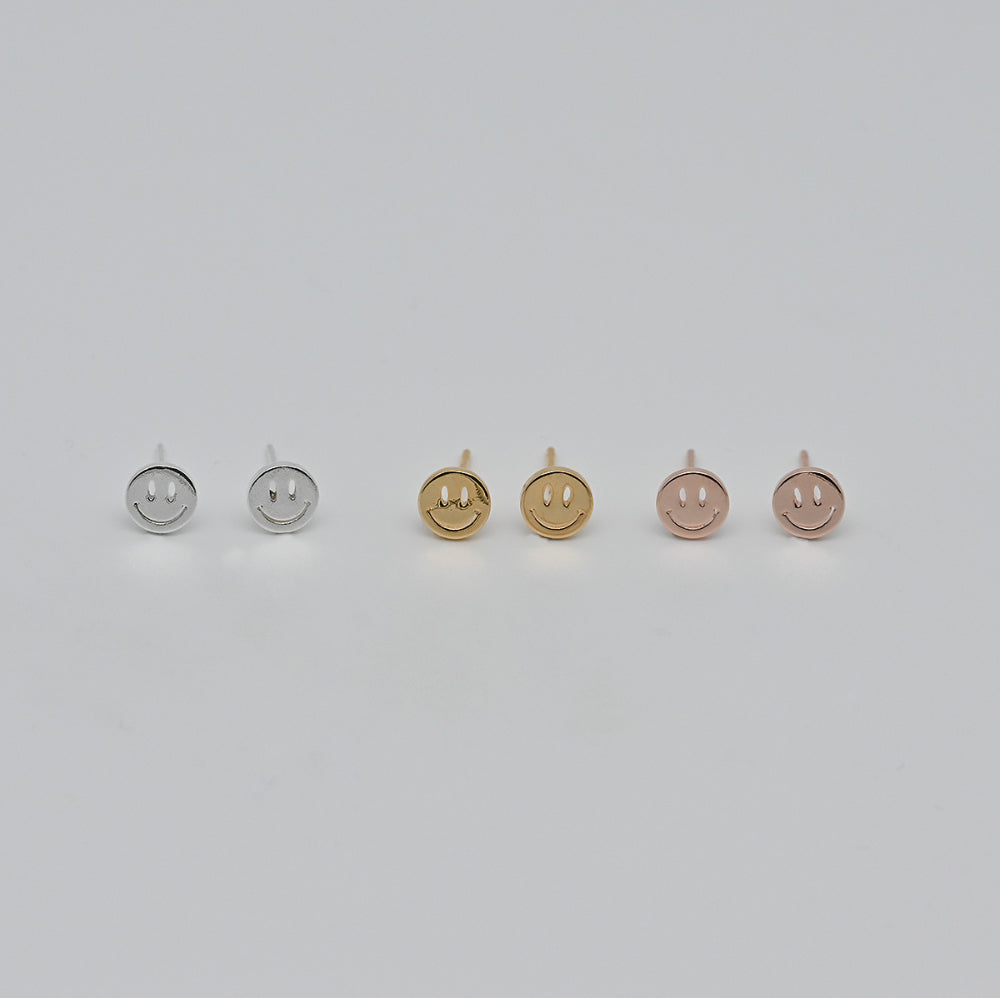 925 silver smile stud earrings_KWAJE483