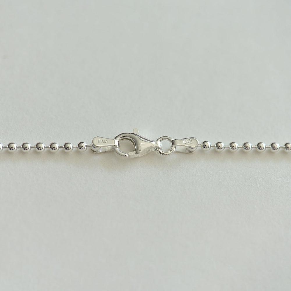 925 silver ball chain necklace_KWAJE194