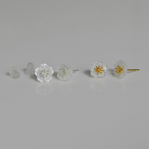 925 silver mother-of-pearl flower earrings_KWAJE494