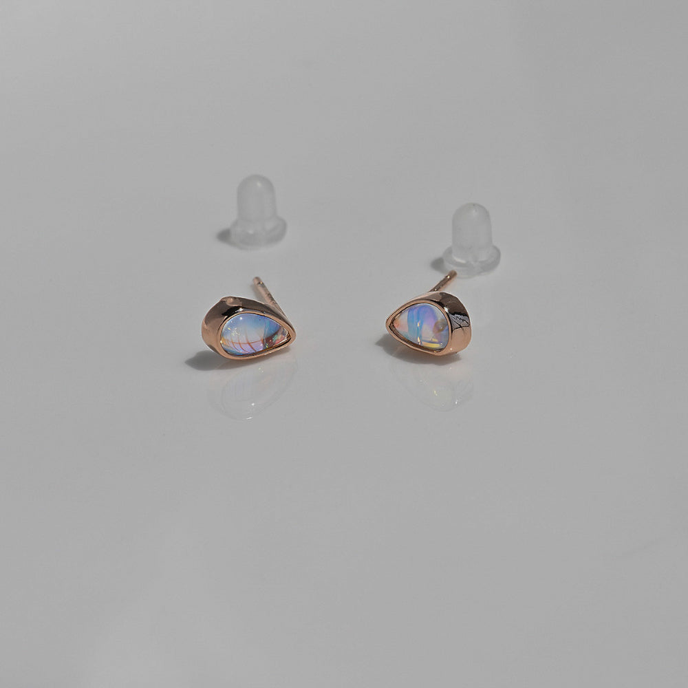 925 silver AB crystal water drop stud earrings_KWAJE394