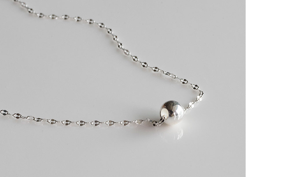 925 silver ball necklace_KWAJE196