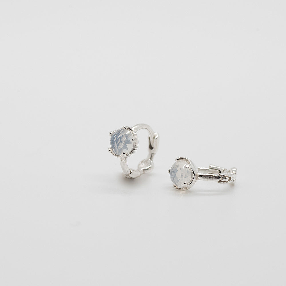 925 Silver Rainbow Crystal One Touch Earrings_KWAJE353