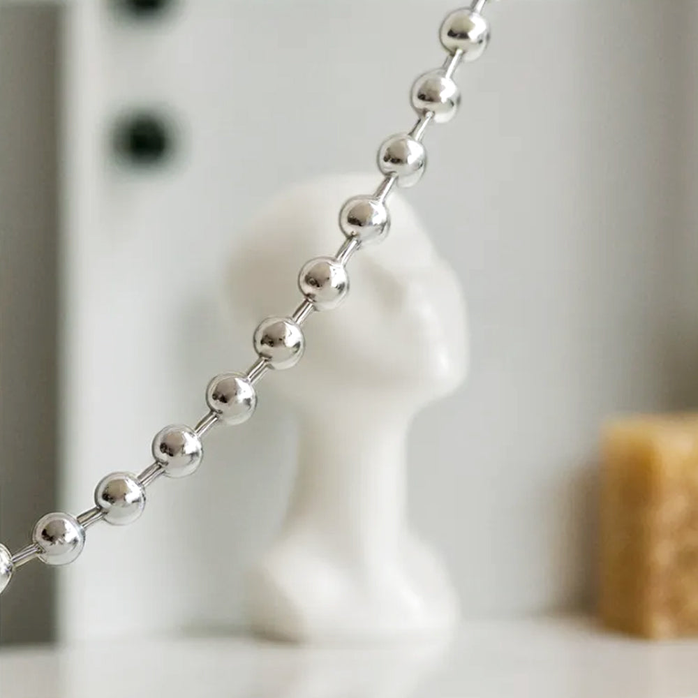 925 silver 5mm ball necklace_KWAJE183