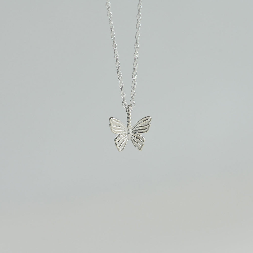 925 Silver Butterfly Singapore Chain Necklace_KWAJE209