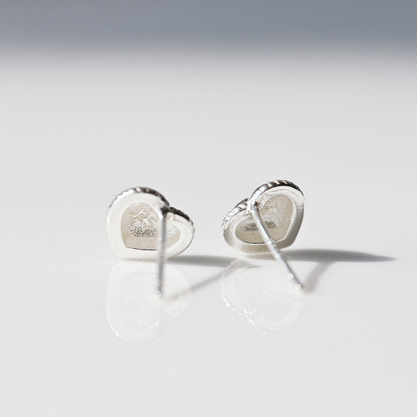 925 silver oil painting heart loret earrings_KWAJE493