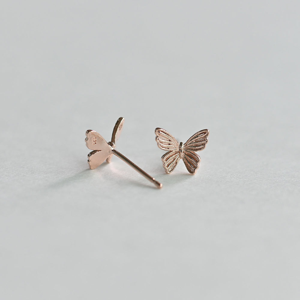 925 silver butterfly stud earrings_KWAJE472