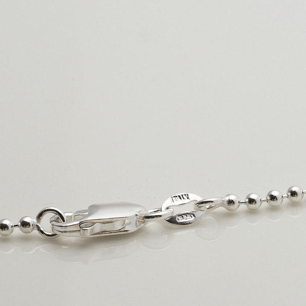 925 silver Italian chain 2mm ball chain necklace 50cm_KWAJE442