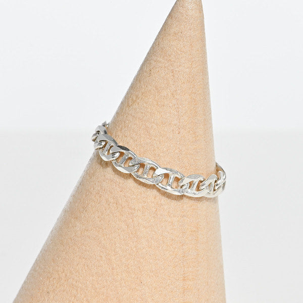 925 Silver Flat Chandal Chain Ring_KWAJE025