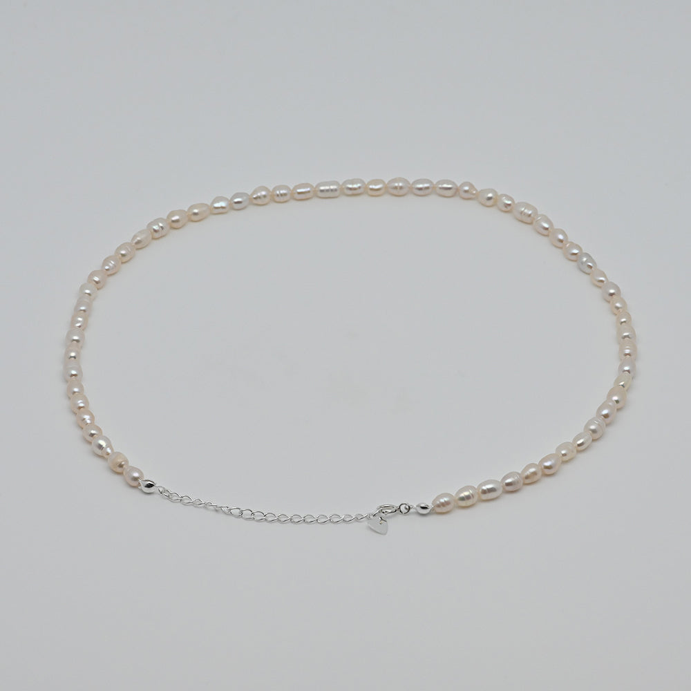 925 Silver Heart 1 Freshwater Pearl Necklace_KWAJE420