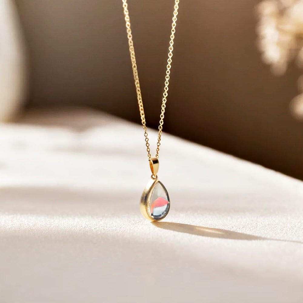 925 silver AB color water drop necklace_KWAJE189