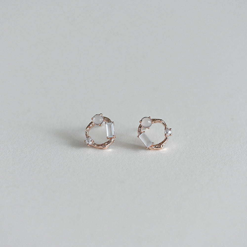 925 Silver Jewel in Circle Stud Earrings_KWAJE495