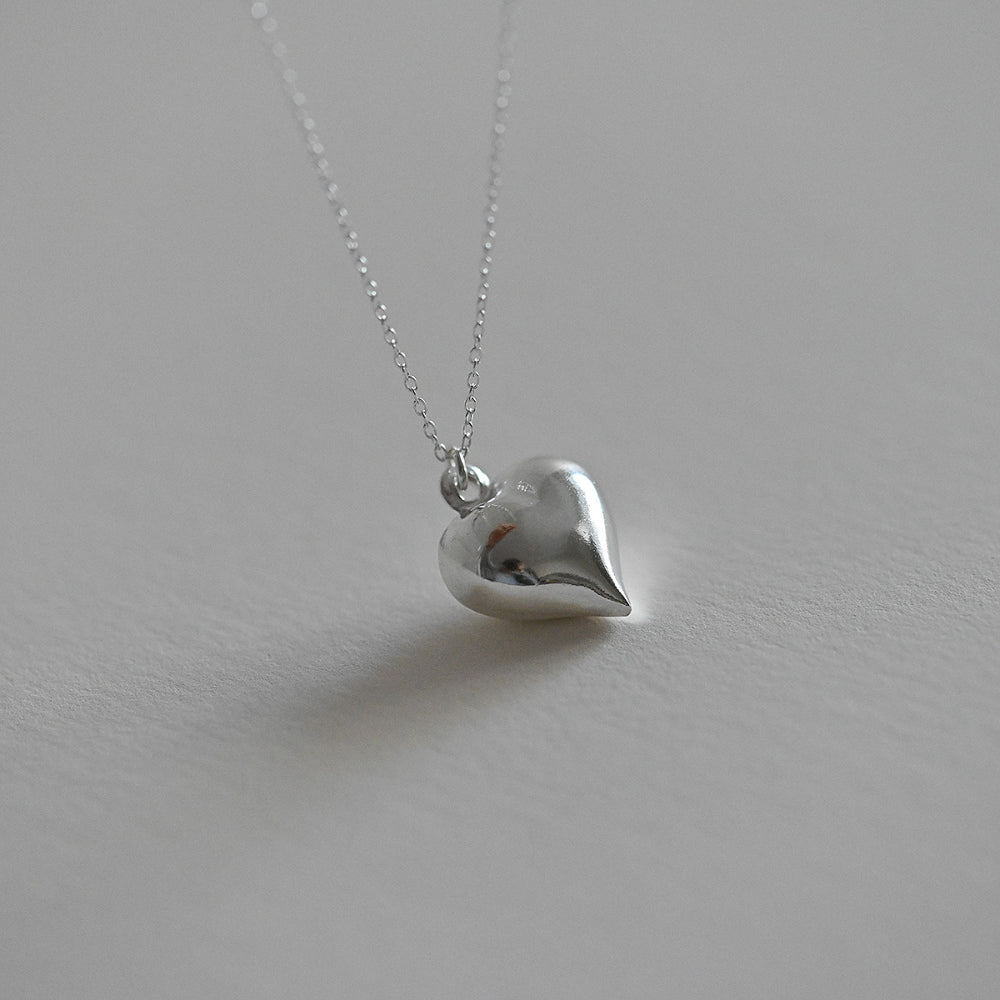 925 Silver Heart 5 Necklace_KWAJE424