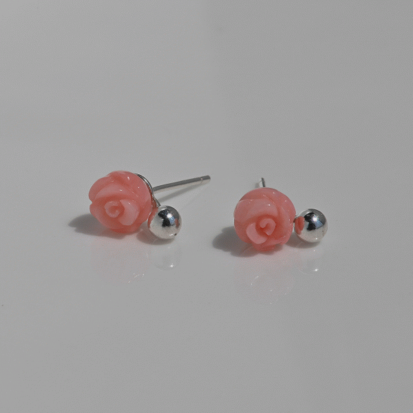 925 silver natural coral earrings_KWAJE497