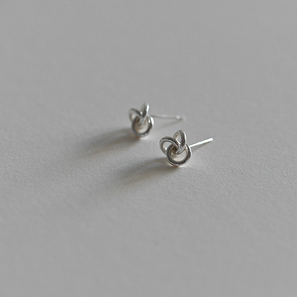 925 silver 3-ring stud earrings_KWAJE392