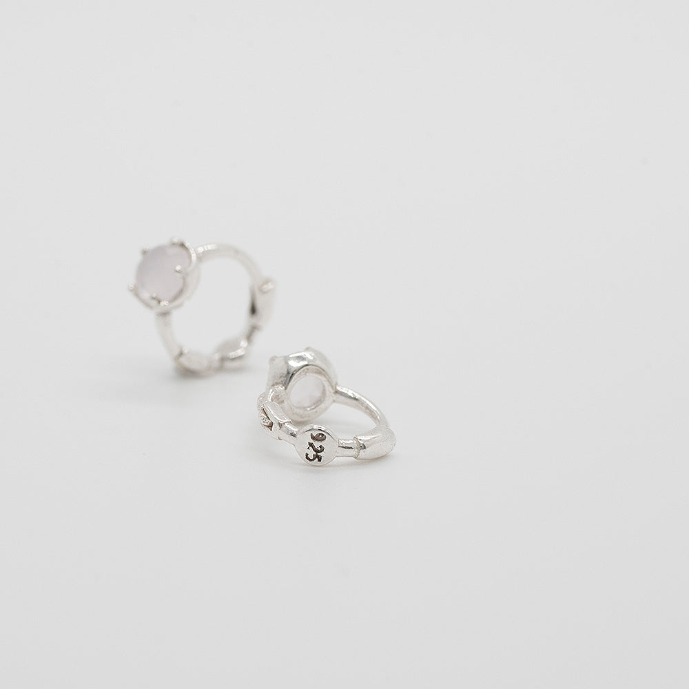 925 Silver Rainbow Crystal One Touch Earrings_KWAJE353