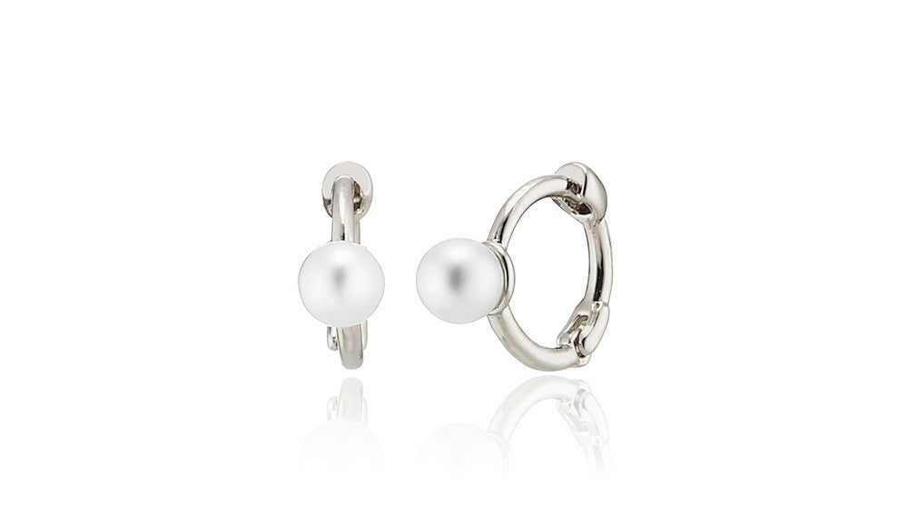 925 Silver Mini Pearl One-Touch Earrings_KWAJE246