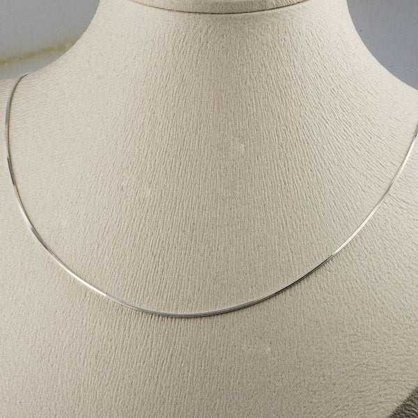 925 Silver Snake Chain Necklace 40cm_KWAJE092