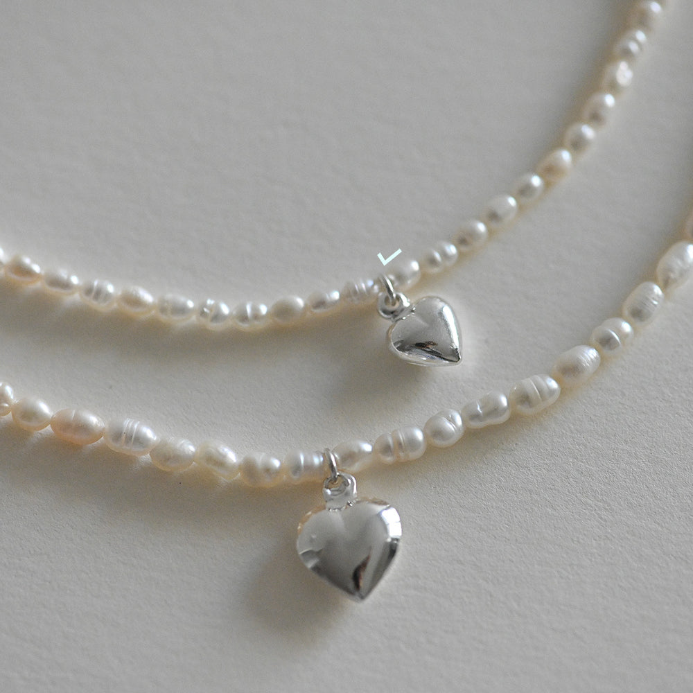 925 Silver Heart 1 Freshwater Pearl Necklace_KWAJE420