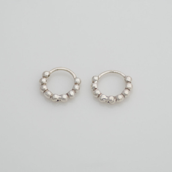 925 silver dotted mini one-touch earrings_KWAJE169