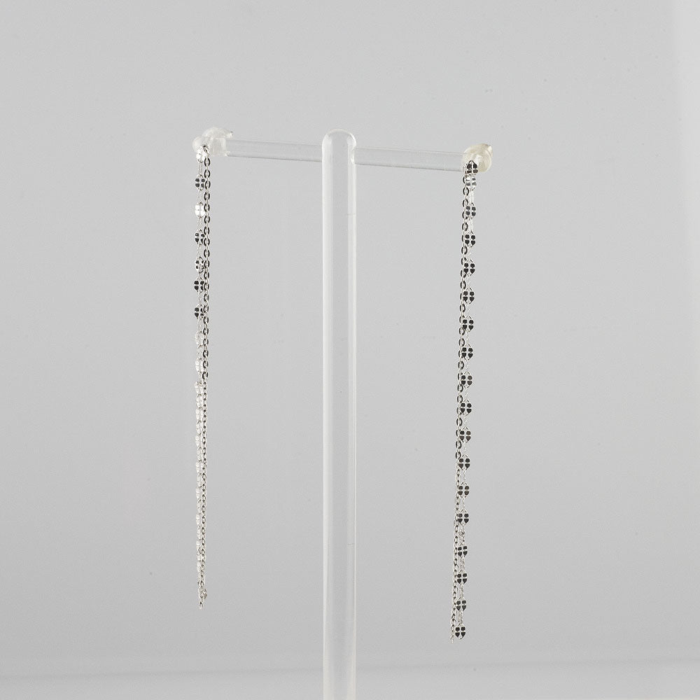 925 silver two-line chain long drop earrings_KWAJE476