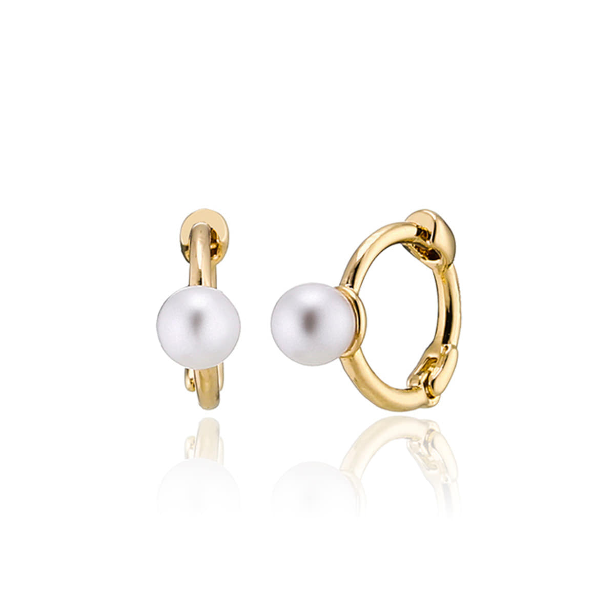 925 Silver Mini Pearl One-Touch Earrings_KWAJE246