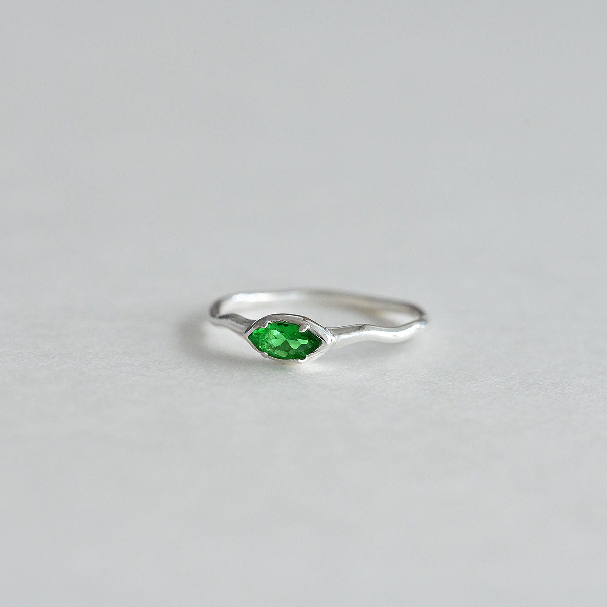 925 Silver Marquise Green Ring_KWAJE262