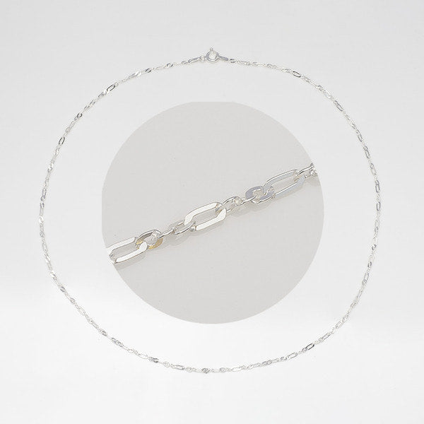 925 silver Figaro Rolo chain necklace 40 cm_KWAJE411