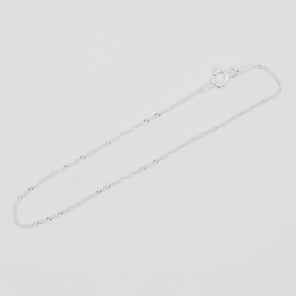 925 silver Singapore chain necklace 40cm_KWAJE121