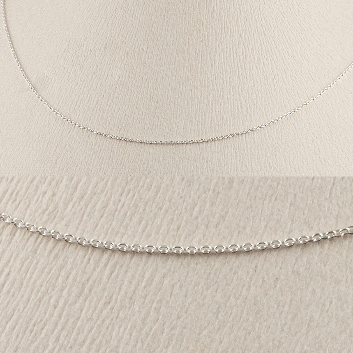 925 silver basic chain necklace 40cm 45cm_KWAJE200