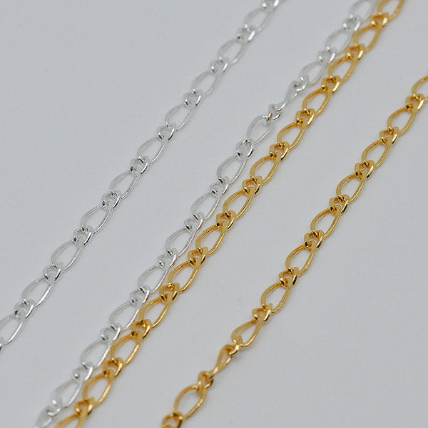 925 silver Figaro 250 chain necklace 40cm_KWAJE409