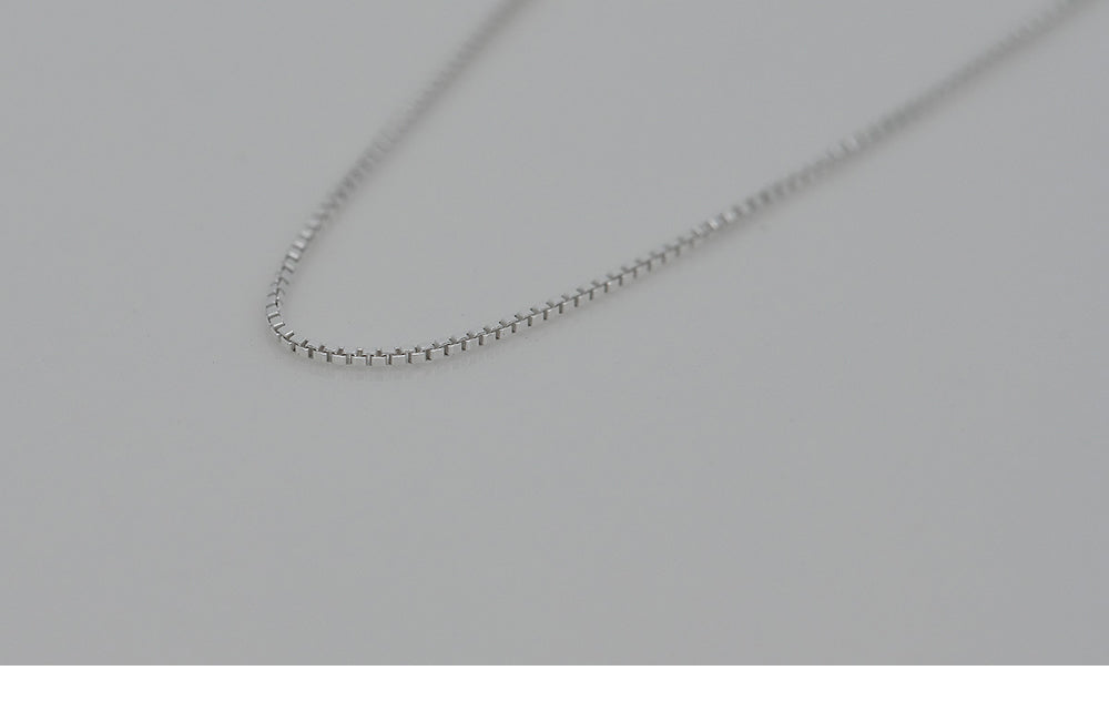 925 silver Italian chain box chain necklace 40cm_KWAJE122