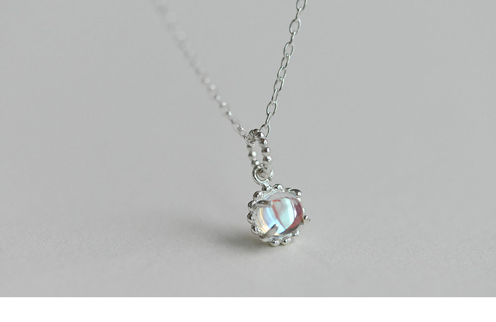 925 Silver AB Ball Chain Pendant Necklace_KWAJE187