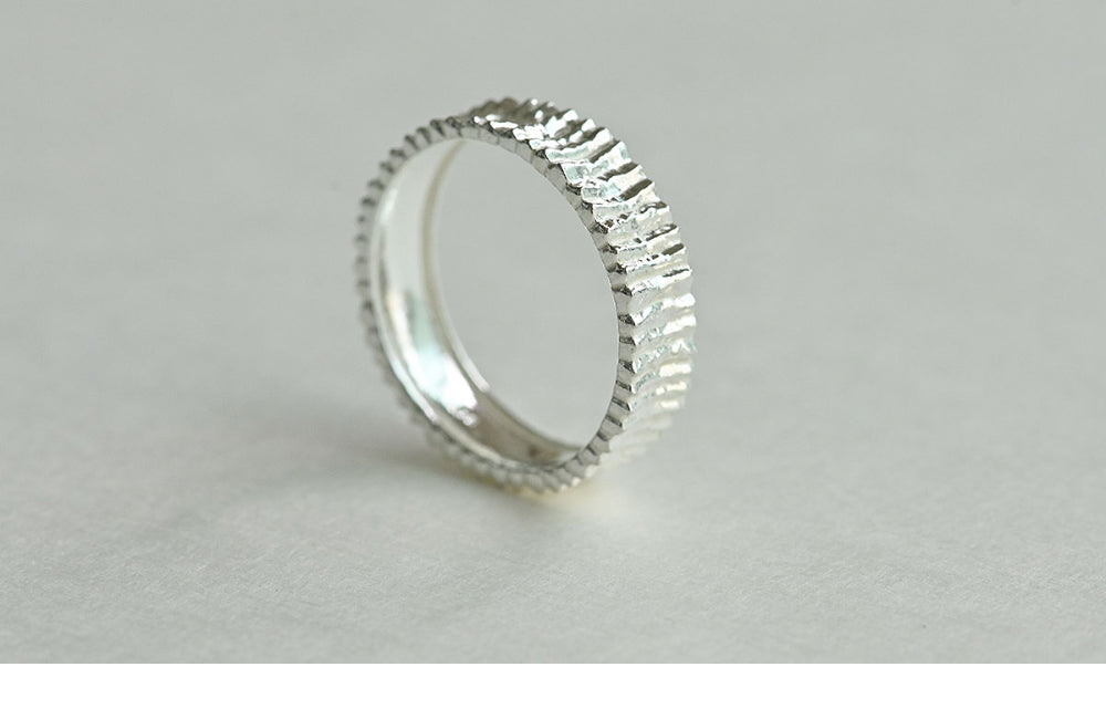 925 silver pleated band ring_KWAJE273