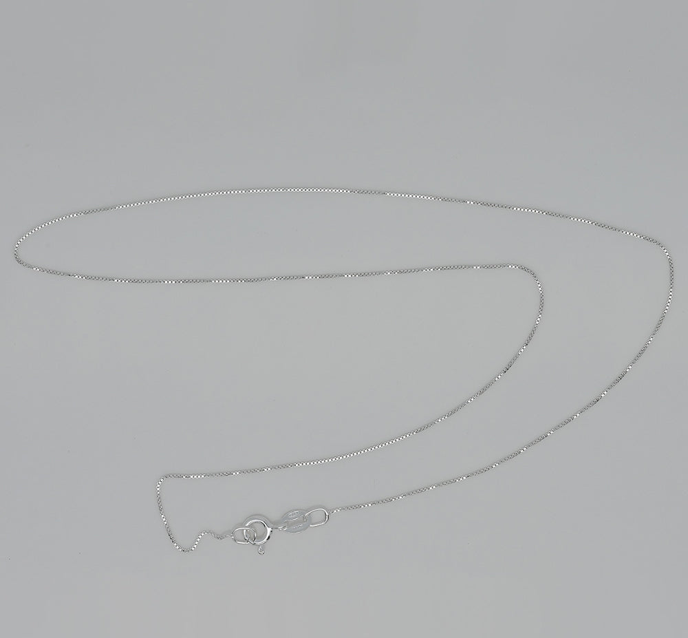 925 silver Italian chain box chain necklace 40cm_KWAJE122