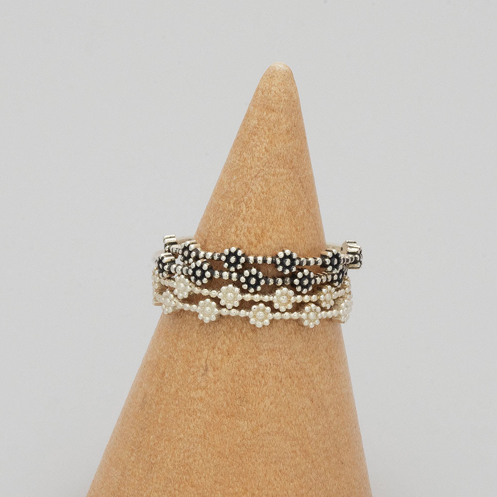 925 silver polka dot flower ring_KWAJE274