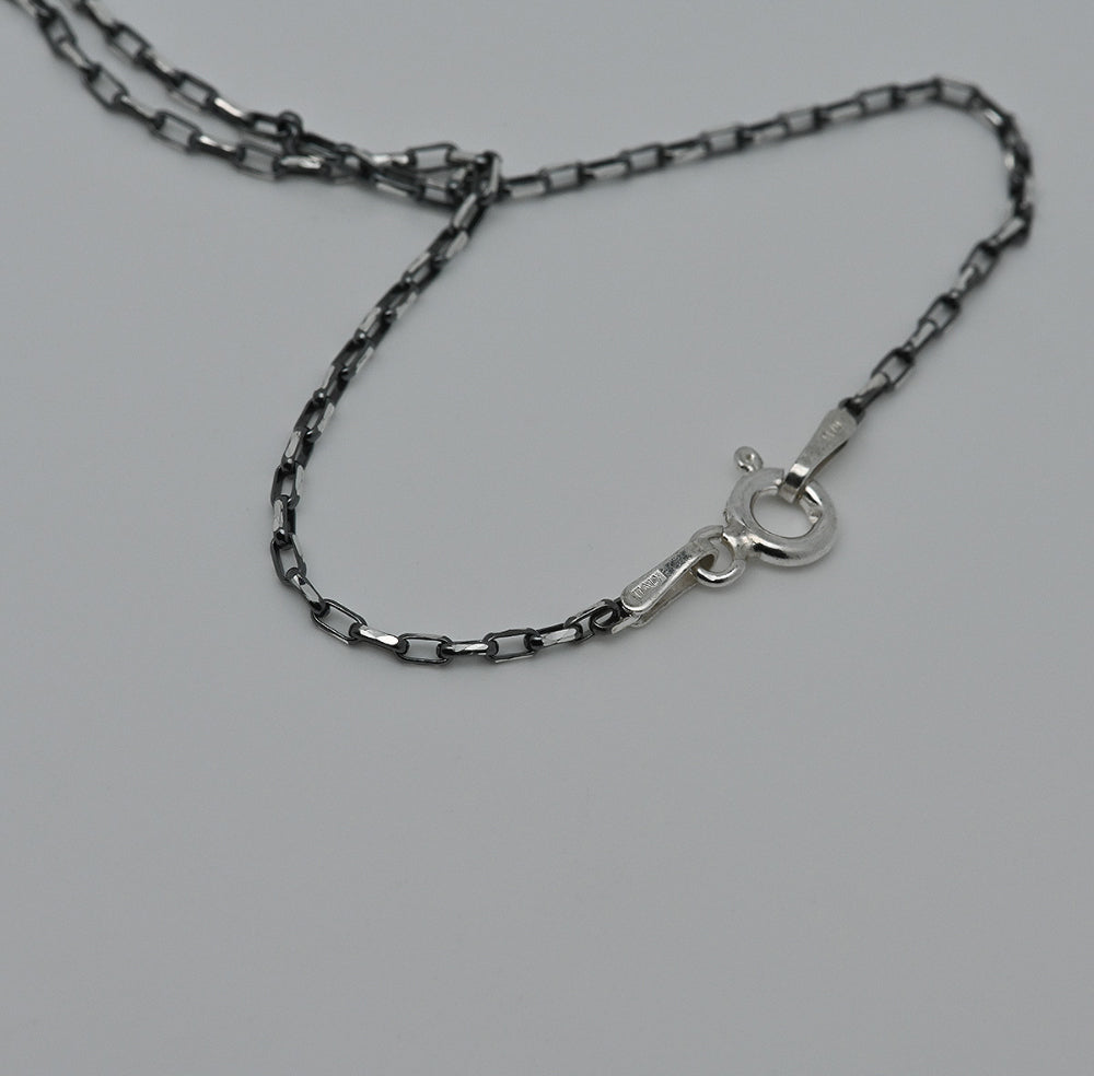 925 Silver Square Pendant Lolotaf Chain Necklace_KWAJE601