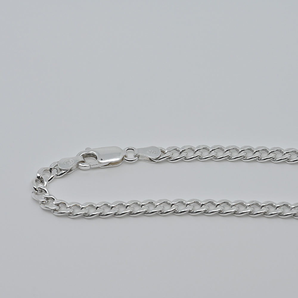 925 silver curve hollow chain necklace 40 cm_KWAJE400