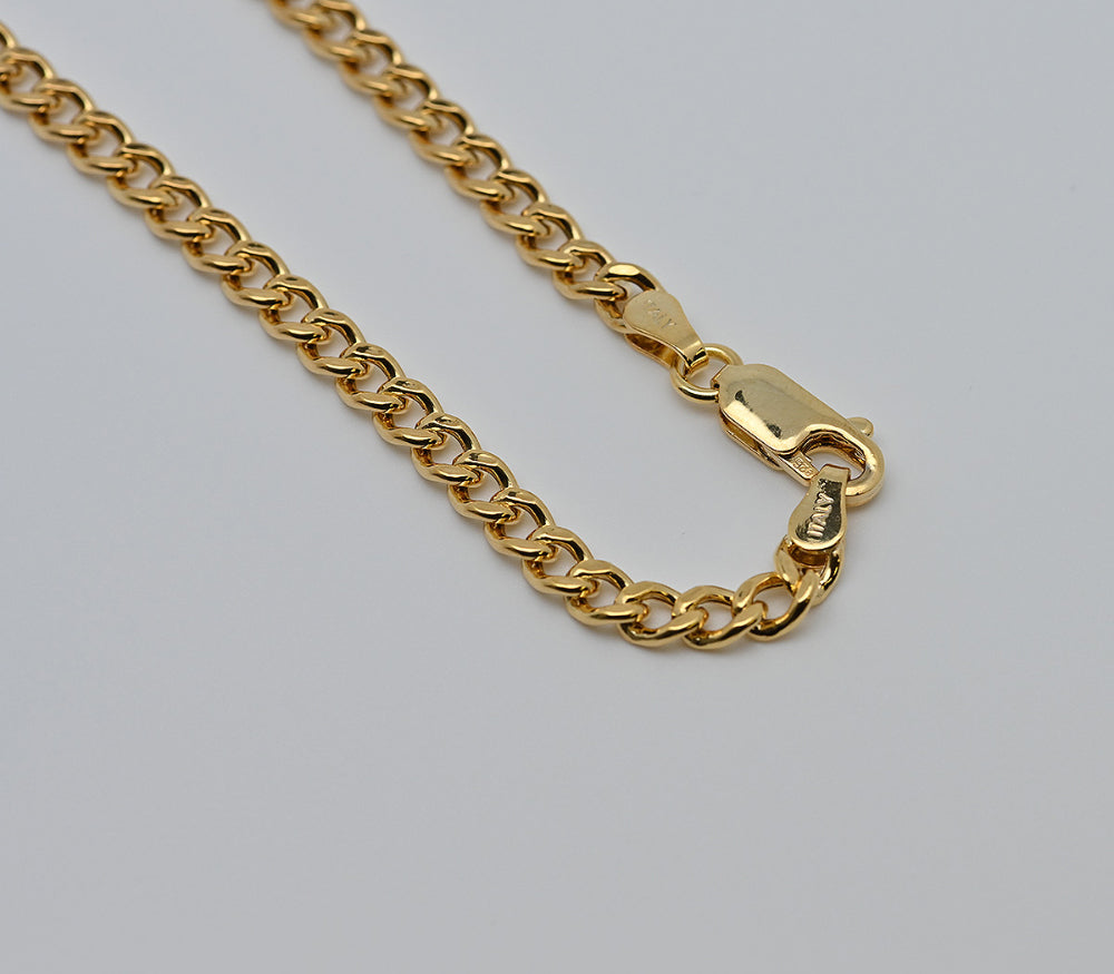 925 silver curve hollow chain necklace 40 cm_KWAJE400