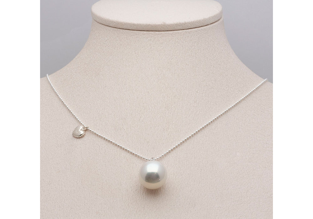 925 Silver Heart Pearl Necklace_KWAJE431