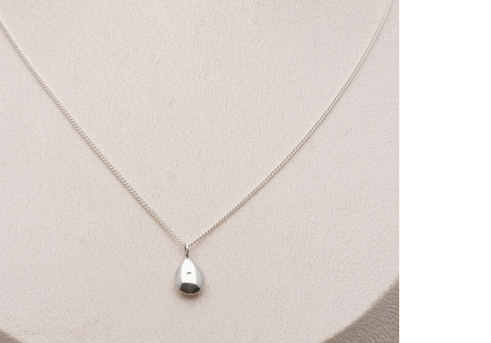 925 Silver Rump Water Drop Necklace_KWAJE589